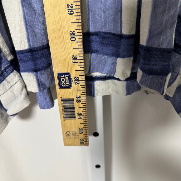 Maeve Anthropologie Blue White Plaid Windowpane Devery Dress Sz L Coastal Preppy - Picture 12 of 12